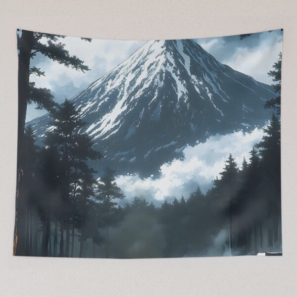Item preview, Japanese Campsite Bonfire Mountain Forest Mist Camping Adventure designed and sold by mildaclairmo.