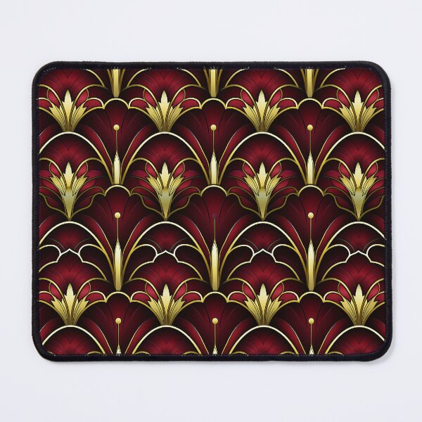 Item preview, Ruby-Red Hues And Golden Art Deco Pattern designed and sold by DEC02.