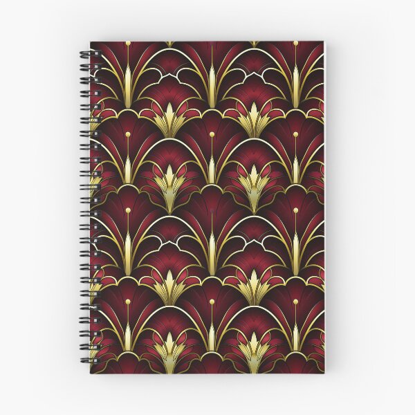 Item preview, Ruby-Red Hues And Golden Art Deco Pattern designed and sold by DEC02.