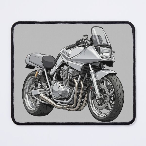 Item preview, Silver Suzuki Katana 1100 Classic 80s Superbike Motorcycle Illustration designed and sold by Motorline44.