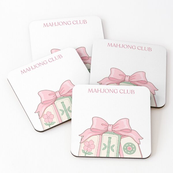 Item preview, Mahjong Club Pastel Stones with Coquette Bow designed and sold by BoosterShop.