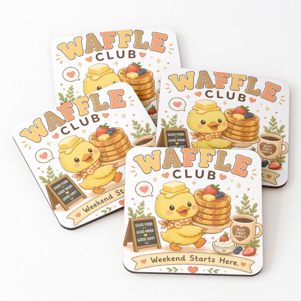 Item preview, Waffle Club Cute Duck Kawaii T-Shirt | Cozy Breakfast Lover Gift | Weekend Starts Here designed and sold by Snackwear Apparel.