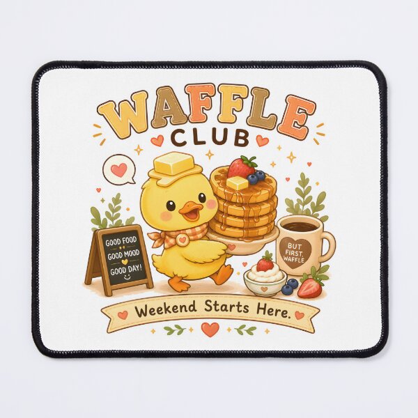 Item preview, Waffle Club Cute Duck Kawaii T-Shirt | Cozy Breakfast Lover Gift | Weekend Starts Here designed and sold by Snackwear Apparel.