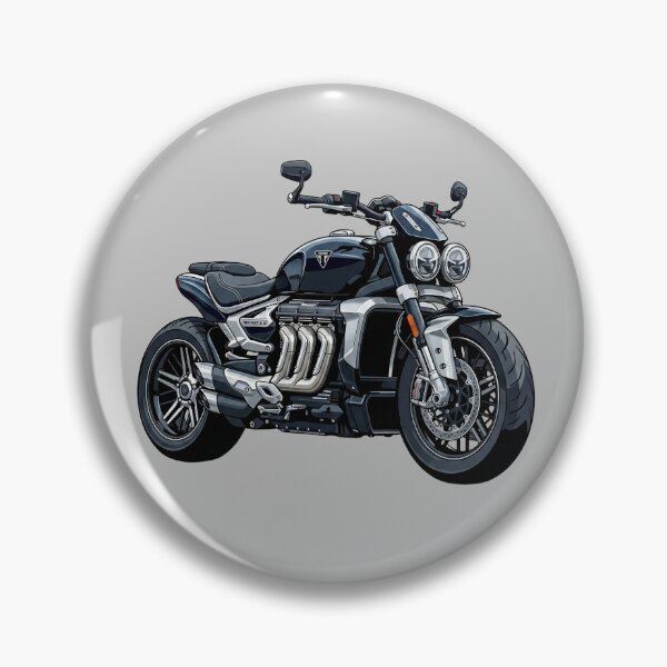 Artikelvorschau, Schwarze Triumph Rocket 3 R Muscle Roadster Motorrad-Vektorillustration entworfen und verkauft von Motorline44.