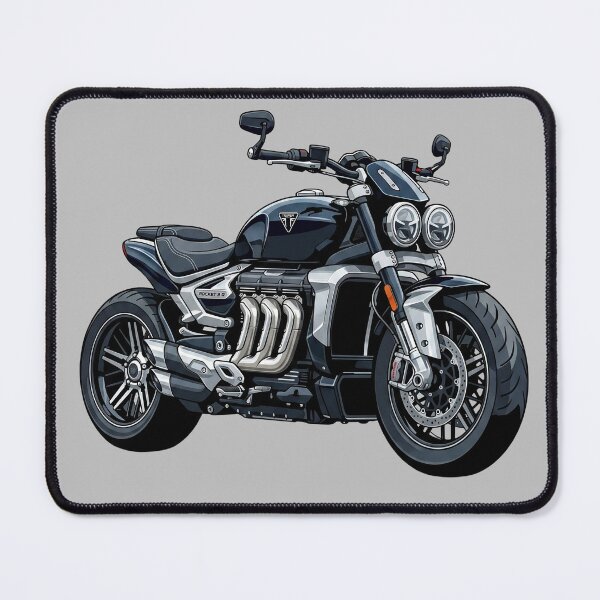 Item preview, Black Triumph Rocket 3 R Muscle Roadster Motorcycle Vector Illustration designed and sold by Motorline44.