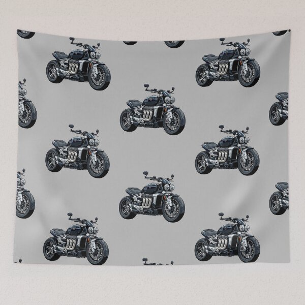 Item preview, Black Triumph Rocket 3 R Muscle Roadster Motorcycle Vector Illustration designed and sold by Motorline44.