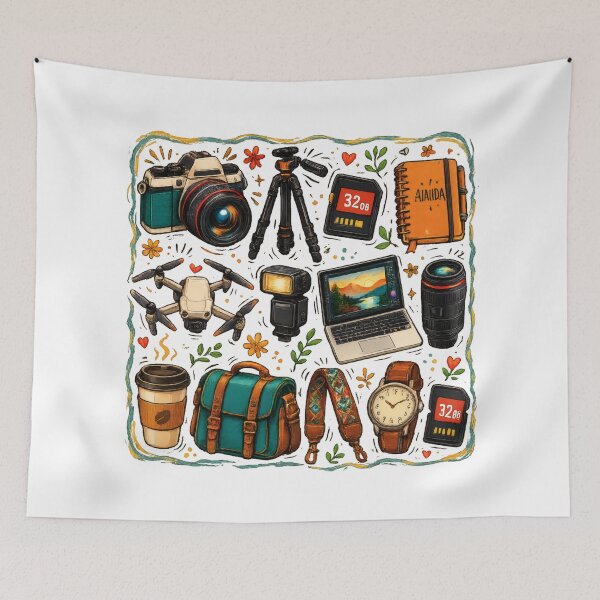Item preview, Photographer Essentials Vintage Camera Collage designed and sold by NucciCollective.