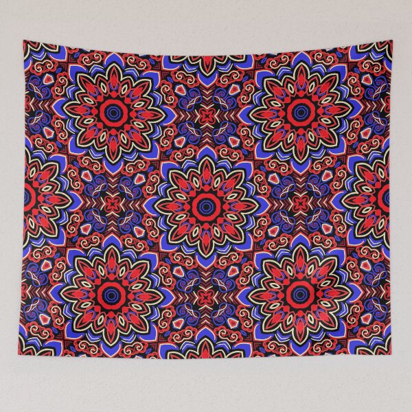 Item preview, Mexican Tile Design Art In Red And Blue designed and sold by DEC02.