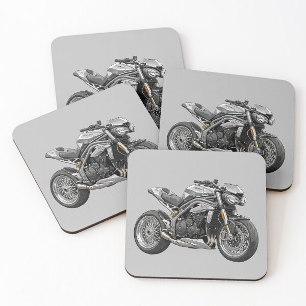 Item preview, Silver Triumph Speed Triple 1200 RS Hypernaked Motorcycle Vector Illustration designed and sold by Motorline44.
