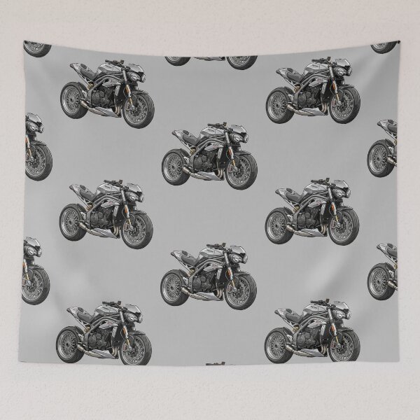 Item preview, Silver Triumph Speed Triple 1200 RS Hypernaked Motorcycle Vector Illustration designed and sold by Motorline44.