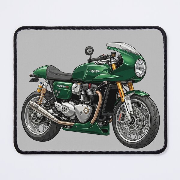 Item preview, Competition Green Triumph Thruxton RS Cafe Racer Fairing Motorcycle Vector Illustration designed and sold by Motorline44.