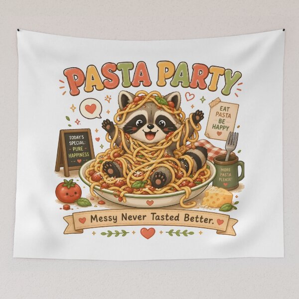 Item preview, Cute Pasta Raccoon Kawaii T-Shirt | Pasta Party Spaghetti Lover Funny Food Animal Gift designed and sold by Snackwear Apparel.