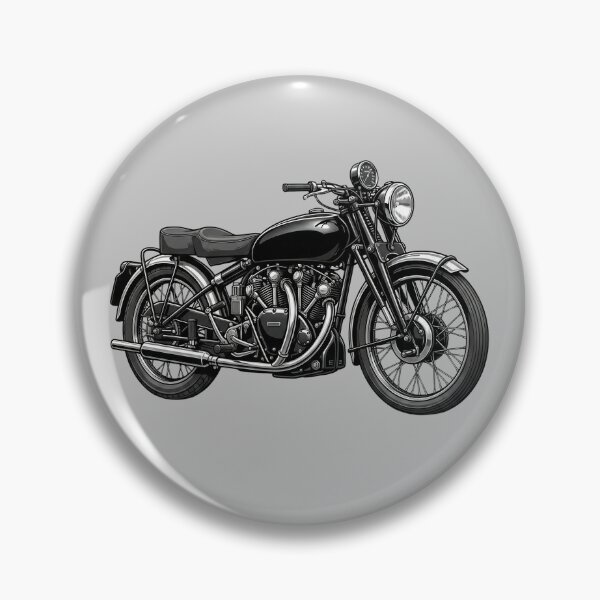 Item preview, Classic Black Vincent Black Shadow British Vintage Motorcycle Vector Illustration designed and sold by Motorline44.