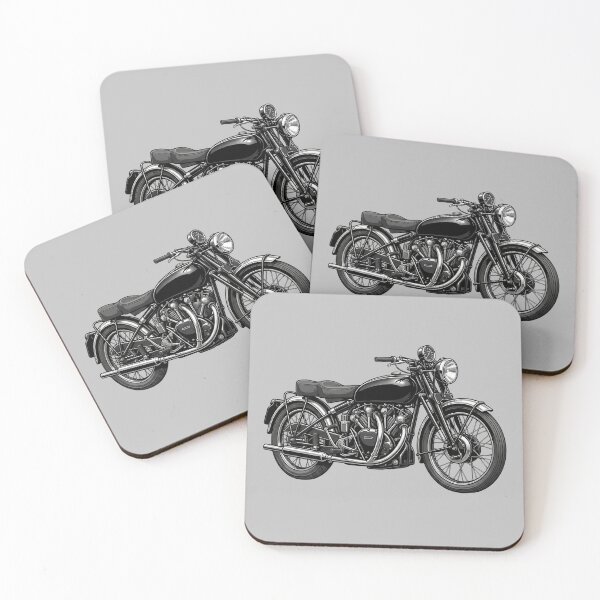 Item preview, Classic Black Vincent Black Shadow British Vintage Motorcycle Vector Illustration designed and sold by Motorline44.