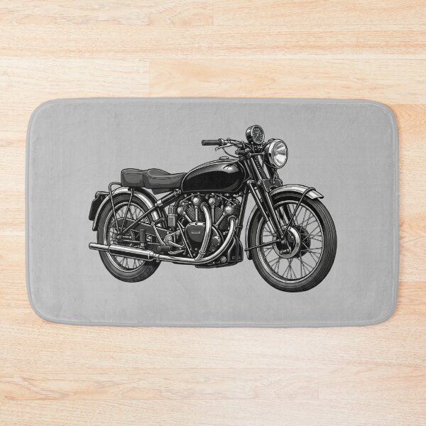 Item preview, Classic Black Vincent Black Shadow British Vintage Motorcycle Vector Illustration designed and sold by Motorline44.