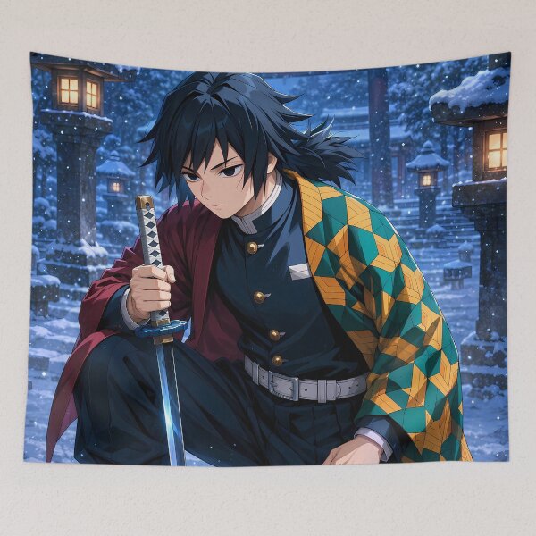 Item preview, Giyu Tomioka Demon Slayer Snowy Shrine Silence designed and sold by mildaclairmo.