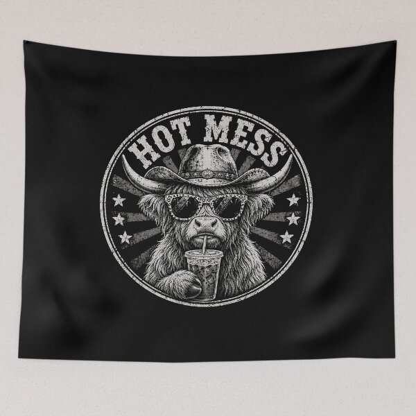 Item preview, Hot Mess Highland Cow Cowboy Sunglasses Funny Western Humor! designed and sold by Department61.