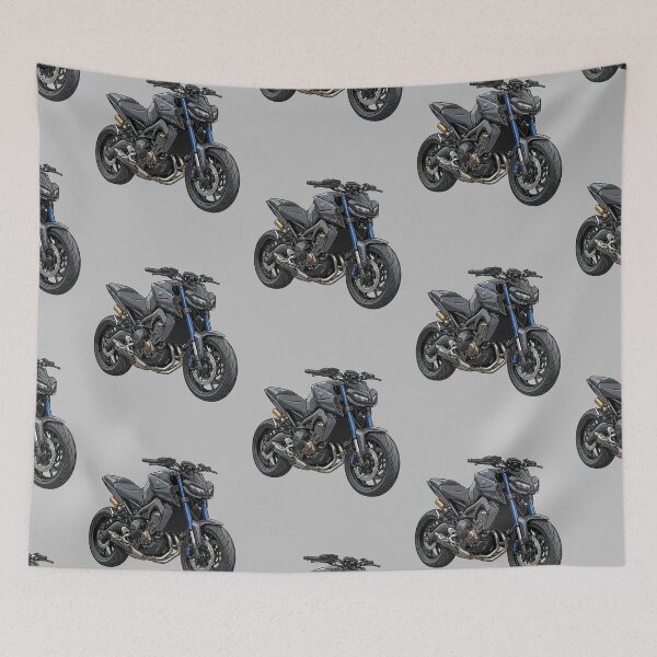 Item preview, Black Blue Yamaha MT-09 SP Hypernaked Motorcycle Vector Illustration designed and sold by Motorline44.