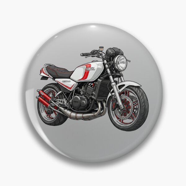 Item preview, White Red Yamaha RD350 LC Classic 2 Stroke Motorcycle Vector Illustration designed and sold by Motorline44.