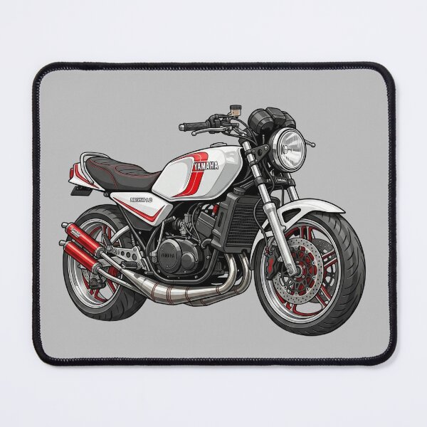 Item preview, White Red Yamaha RD350 LC Classic 2 Stroke Motorcycle Vector Illustration designed and sold by Motorline44.