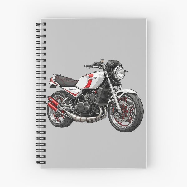 Item preview, White Red Yamaha RD350 LC Classic 2 Stroke Motorcycle Vector Illustration designed and sold by Motorline44.