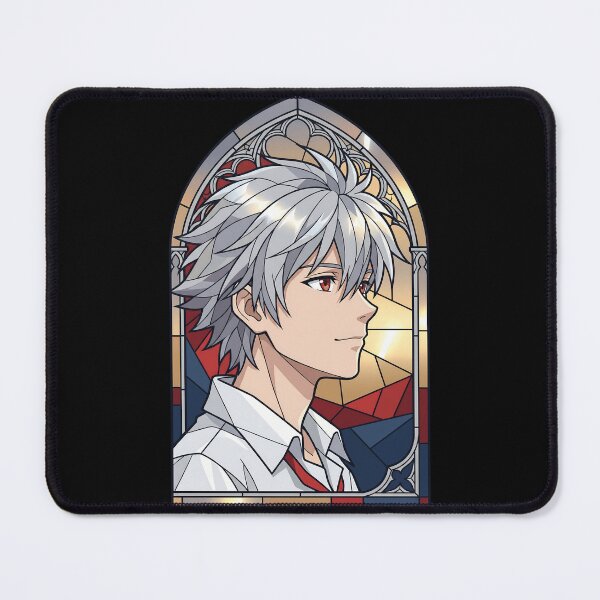 Item preview, Kaworu Nagisa Neon Genesis Evangelion Sunset Stained Glass Profile designed and sold by mildaclairmo.