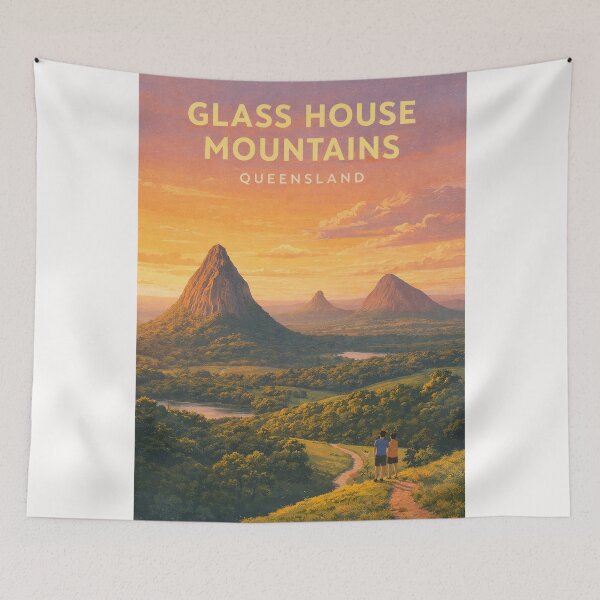 Item preview, Glass House Mountains Queensland Sunshine Coast Volcanic Peaks Panorama designed and sold by Places On Earth.