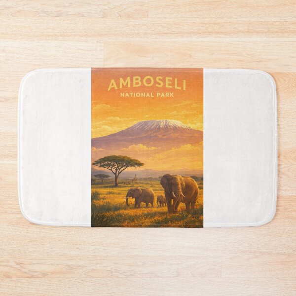 Item preview, Amboseli National Park Kenya with Mount Kilimanjaro and African Elephants designed and sold by Places On Earth.