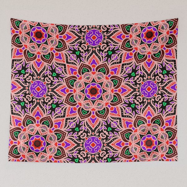 Item preview, Mexican Tile Pattern In Pink, Purple And Black designed and sold by DEC02.