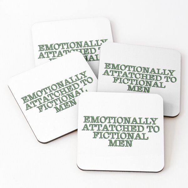 Item preview, Emotionally Attatched To Fictional Men Funny Bookish Reader Quote Typography Sticker designed and sold by alexmaushaus.