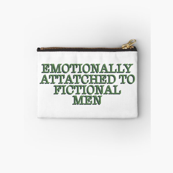 Item preview, Emotionally Attatched To Fictional Men Funny Bookish Reader Quote Typography Sticker designed and sold by alexmaushaus.