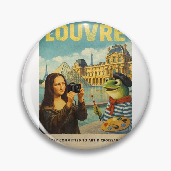 Item preview, Louvre Museum Paris with Mona Lisa Eiffel Tower and Glass Pyramid designed and sold by Places On Earth.