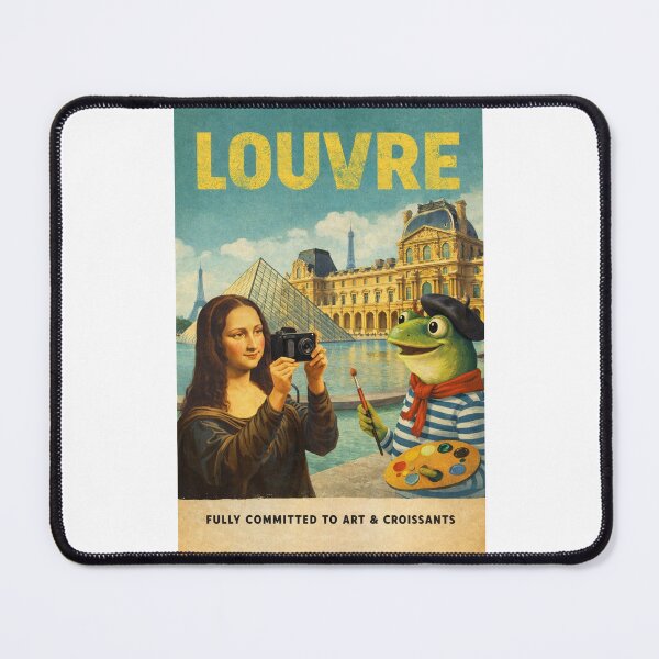 Item preview, Louvre Museum Paris with Mona Lisa Eiffel Tower and Glass Pyramid designed and sold by Places On Earth.