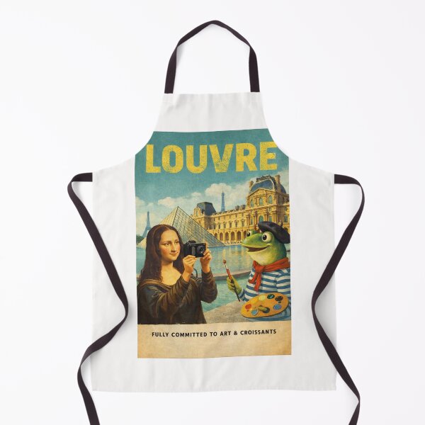 Item preview, Louvre Museum Paris with Mona Lisa Eiffel Tower and Glass Pyramid designed and sold by Places On Earth.