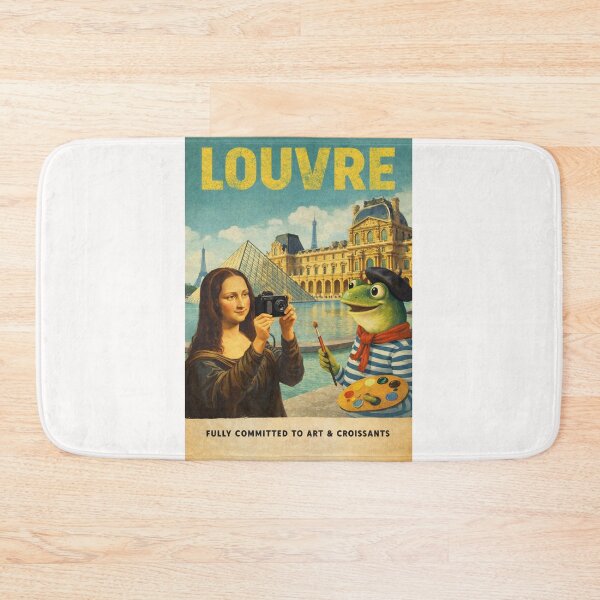 Item preview, Louvre Museum Paris with Mona Lisa Eiffel Tower and Glass Pyramid designed and sold by Places On Earth.