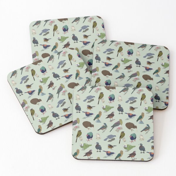 Item preview, Birds of New Zealand - Sage Green designed and sold by KitschClub.