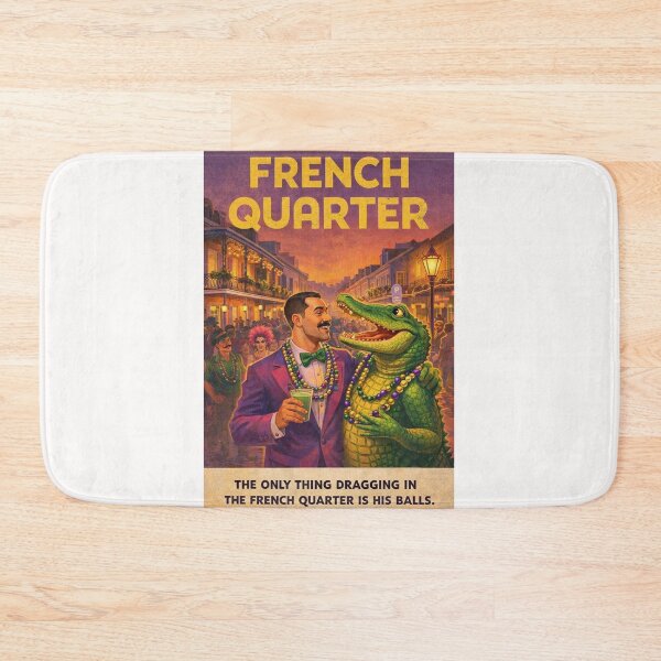 Item preview, French Quarter New Orleans Bourbon Street and Jackson Square designed and sold by Places On Earth.