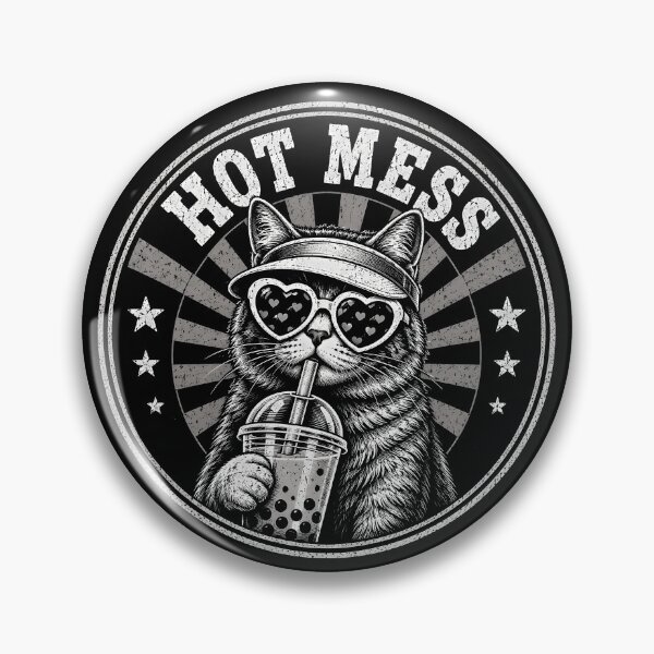 Item preview, Hot Mess Cat Heart Sunglasses Bubble Tea Funny Retro Design! designed and sold by Department61.