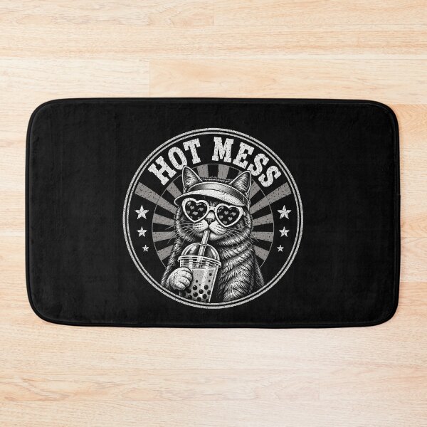 Item preview, Hot Mess Cat Heart Sunglasses Bubble Tea Funny Retro Design! designed and sold by Department61.