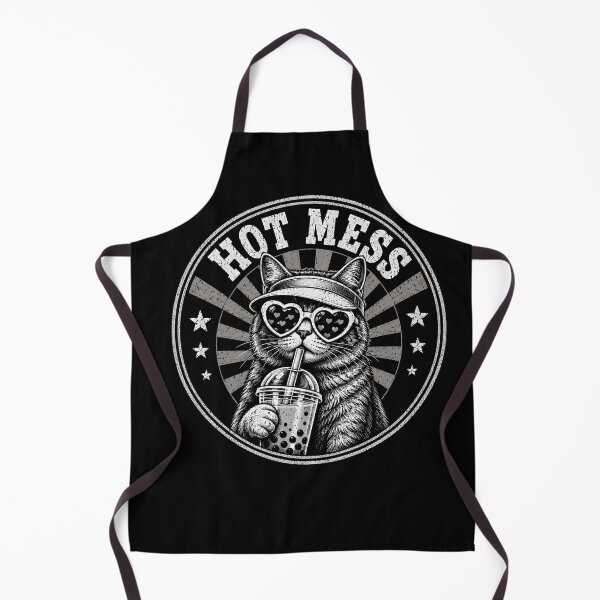 Item preview, Hot Mess Cat Heart Sunglasses Bubble Tea Funny Retro Design! designed and sold by Department61.