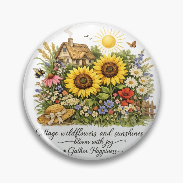 Item preview, Gather Happiness Cottagecore Wildflower Floral Art designed and sold by Mindful56.
