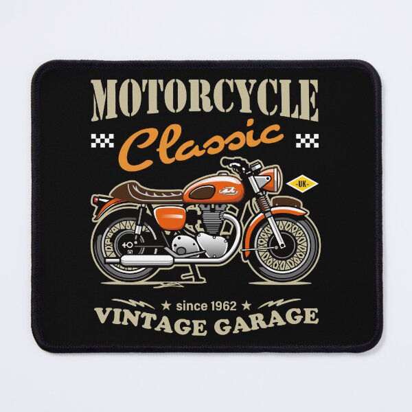 Item preview, Candy Color Vintage Motorcycle - Retro Classic Bike Illustration_RED_BK designed and sold by AckeeWolf.