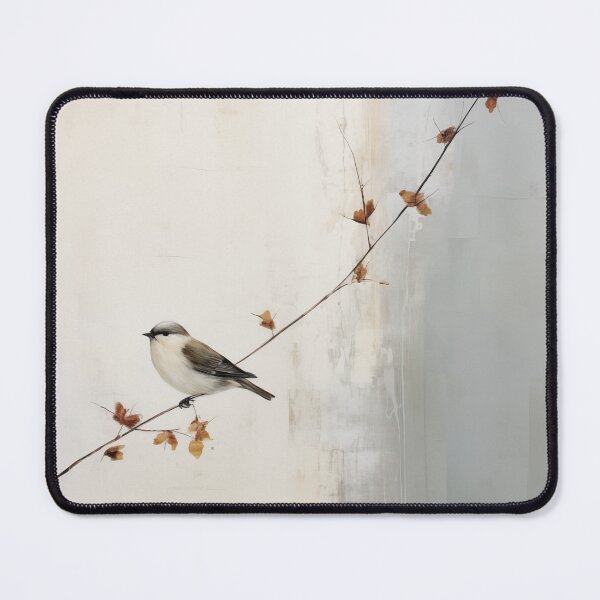 Item preview, Japandi and wabi sabi inspired minimalist bird on branch designed and sold by filigreedigital.