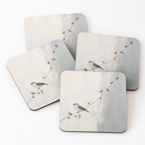 Item preview, Japandi and wabi sabi inspired minimalist bird on branch designed and sold by filigreedigital.
