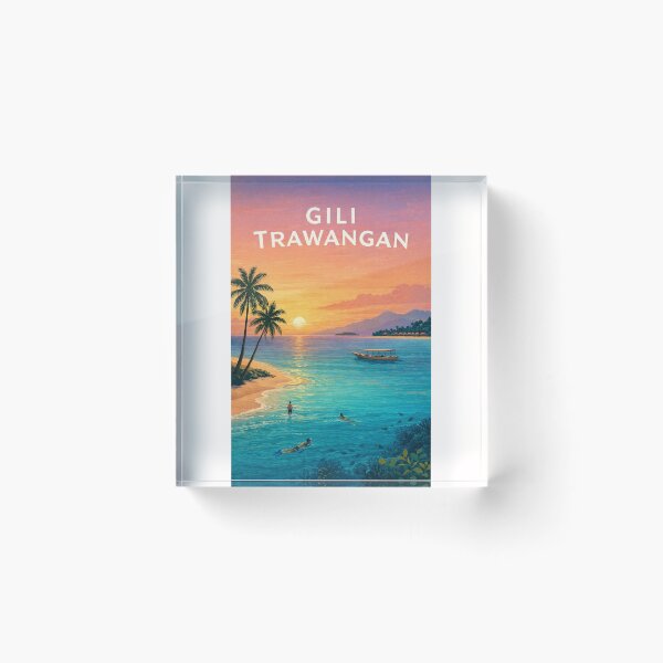 Item preview, Gili Trawangan Sunset over Lombok Strait and Tropical Island Coast designed and sold by Places On Earth.