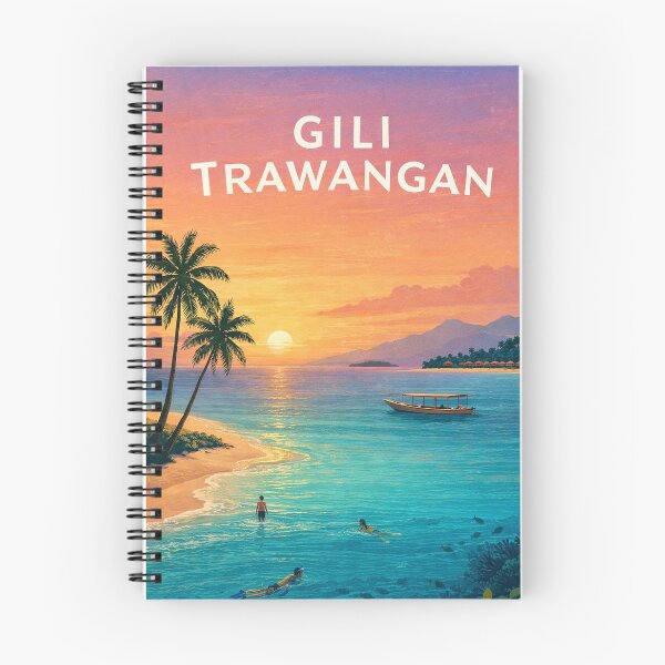 Item preview, Gili Trawangan Sunset over Lombok Strait and Tropical Island Coast designed and sold by Places On Earth.