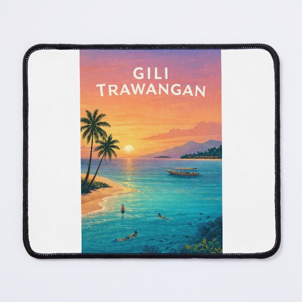 Item preview, Gili Trawangan Sunset over Lombok Strait and Tropical Island Coast designed and sold by Places On Earth.