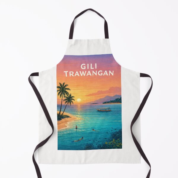 Item preview, Gili Trawangan Sunset over Lombok Strait and Tropical Island Coast designed and sold by Places On Earth.