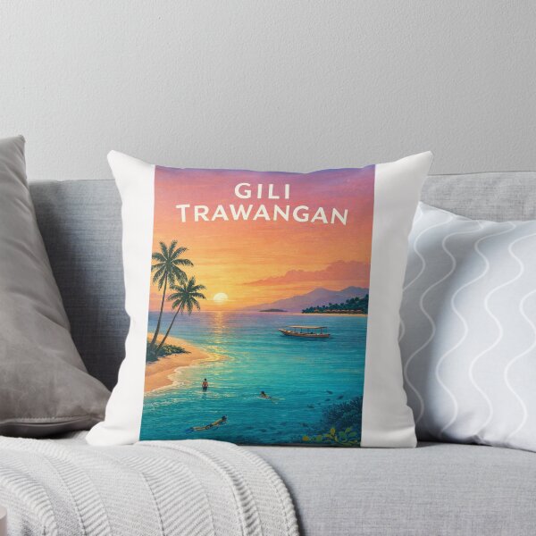 Item preview, Gili Trawangan Sunset over Lombok Strait and Tropical Island Coast designed and sold by Places On Earth.