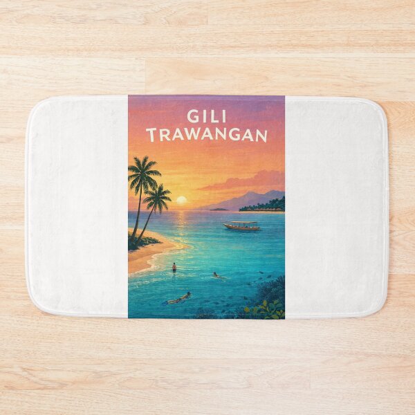 Item preview, Gili Trawangan Sunset over Lombok Strait and Tropical Island Coast designed and sold by Places On Earth.